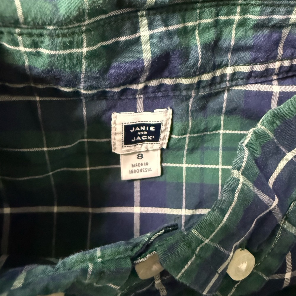 Janie and Jack Lot of 4 LS Boys Plaid Button-Down Shirts Size 8 - Picture 14 of 14
